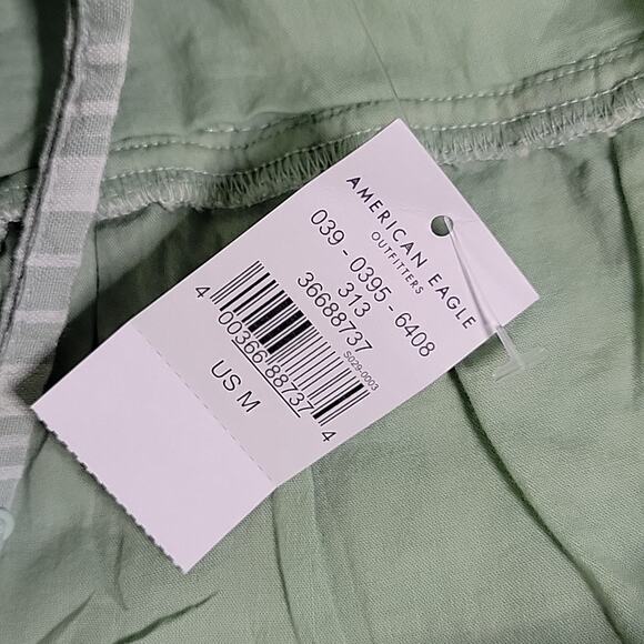 American Eagle Outfitters Green Seersucker Patchwork Mini Dress Womens M NWT - Picture 10 of 12